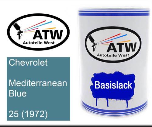 Chevrolet, Mediterranean Blue, 25 (1972): 500ml Lackdose, von ATW Autoteile West.